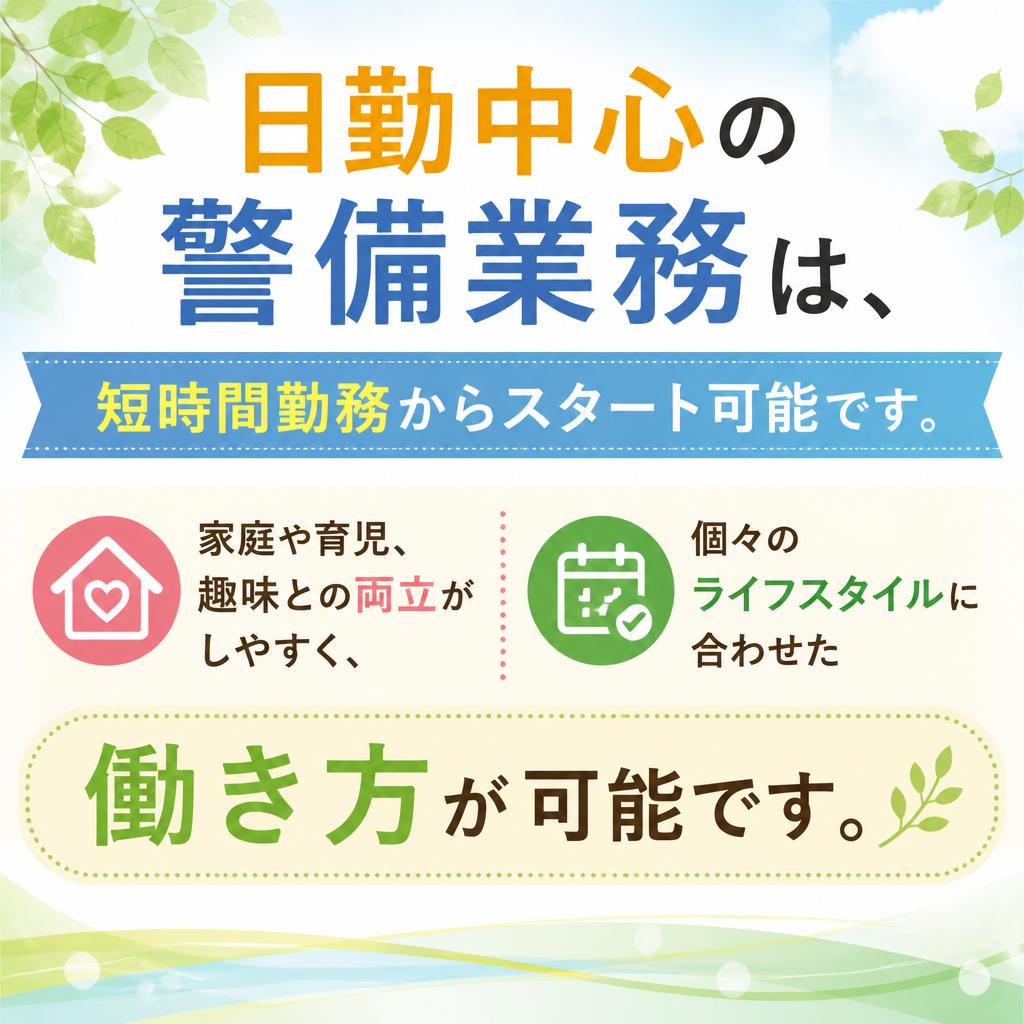 短時間勤務でライフスタイルに合わせる