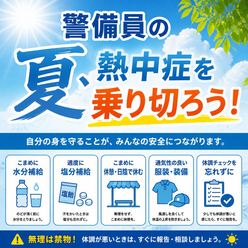 警備員の夏、熱中症を乗り切ろう！